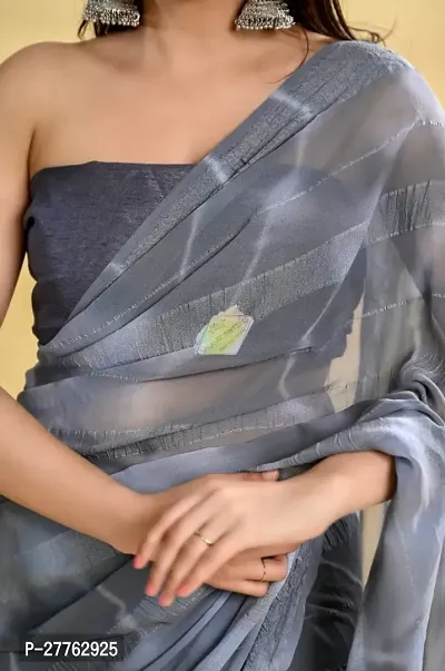 Crepe Silk Printed Saree with Blouse Piece-thumb0