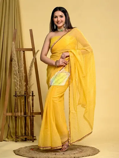 Pure Georgette Partywear Saree With Blouse Piece