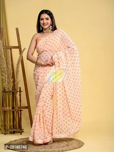 Pure Georgette Printed Saree With Blouse Piece-thumb0