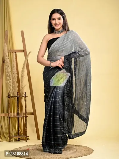 Pure Georgette Printed Saree With Blouse Piece
