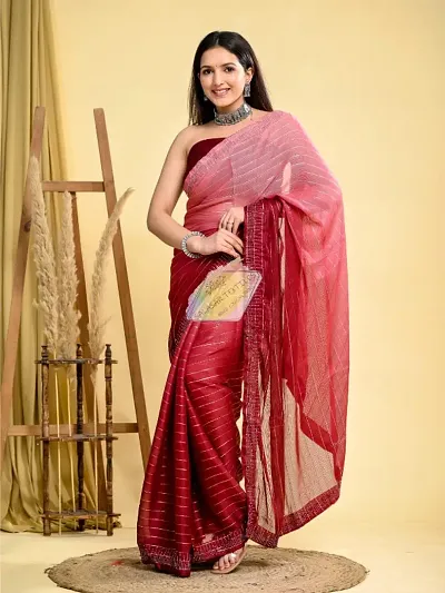 Pure Georgette Saree With Blouse Piece