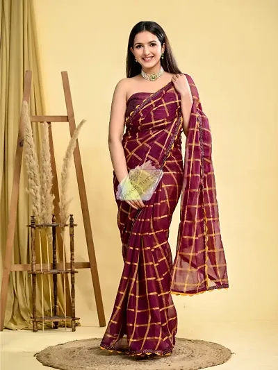 Partywear Georgette Printed Sarees With Blouse Piece