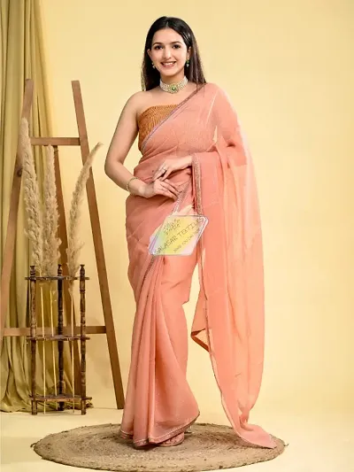 Pure Georgette Partywear Saree With Blouse Piece