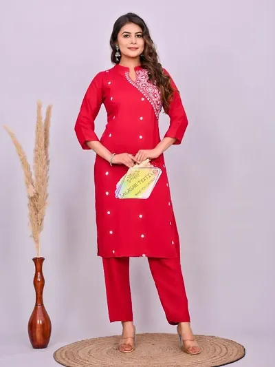 Stylish Cotton Printed Straight Kurtis Bottom Set