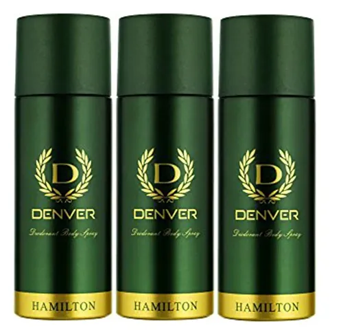 DENVER Hamilton Deodorant - 165ML Each (Pack of 3)| Long Lasting Deodorant Spray for Men