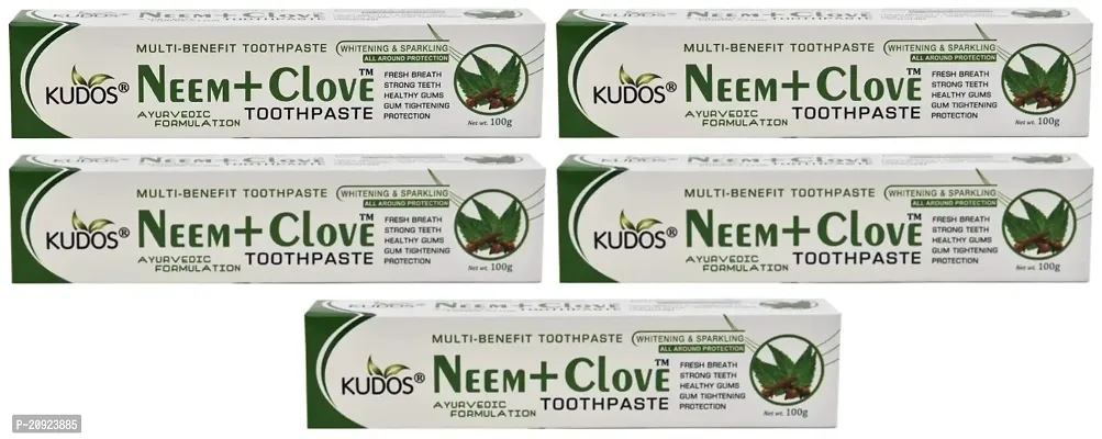 Kudos Ayurveda Neem + Clove Toothpaste (100gm, Pack of 5)-thumb0