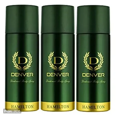 DENVER Hamilton Deodorant - 165ML Each (Pack of 3)| Long Lasting Deodorant Spray for Men-thumb3