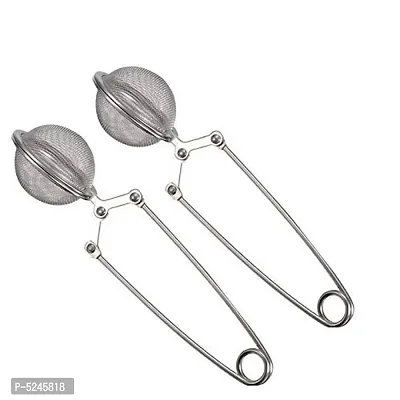 Stainless Steel Ball Shaped Infuser with Squeeze Handle for Loose Leaf Teas (Pack of 2)