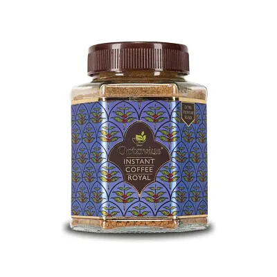 Octavius Royal Instant Coffee Powder|Freeze Dried Coffee Made From Finest Arabica Coffee Beans From South India|100% Pure Coffee for Authentic Coffee Drinking Experience - 100gm Glass Jar
