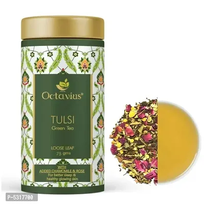 Octavius Tulsi Rose Chamomile Loose Leaf Green Tea, 75 g