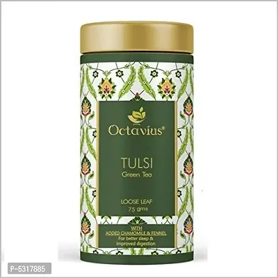 Octavius Tulsi Chamomile Fennel Green Tea Loose Leaf- 75 Gms (35 Cups) Immunity Boost and Soothing Sleep tea | Superior Loose Leaf Flavour Experience | All...