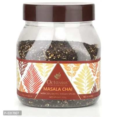 Octavius Masala CTC Chai | With Added Cinnamon, Cardamom, Clove, Black Pepper, Ginger | Relief for cold and cough | 250 GM Jar-thumb0
