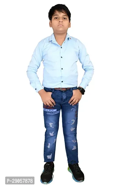 Stylish Blue Denim Jeans For Boys-thumb0