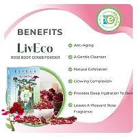 LivEco Rose Petals Body Scrub Powder | DIY Organic Herbal Gulab Powder Skin Scrub 300gms-thumb1