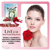 LivEco Rose Petals Body Scrub Powder | DIY Organic Herbal Gulab Powder Skin Scrub 300gms-thumb2