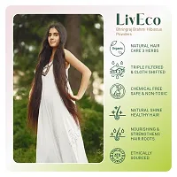 LivEco Bhringraj Brahmi Hibiscus Powder For Hair Growth | DIY Organic Herbal Hair Mask 300gms-thumb3