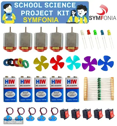 SYMFONIA School Science Project DC Motor kit 60 Item Loose in one Pack-thumb0