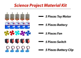 School Science Project DC Motor kit(5PCS MOTOR+5PCS BATTERY+5PCS FAN+5PCS SWITCH+5PCS BATTERY CLIP)25 Item Loose in one Pack-thumb1