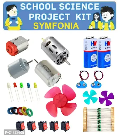 SYMFONIA School Science Project DC Motor kit 46 Item Loose in one Pack-thumb0