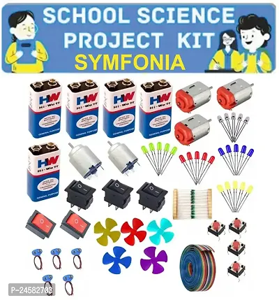 SYMFONIA School Science Project DC Motor kit 70 Item Loose in one Pack