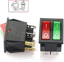 SYMFONIA 2 Pieces ON/Off DPDT Boat Rocker Switch with Light for Car Dash Dashboard Truck Home Toggle Switch Snap 16A 250V, 20A 125V 6Pin 2 Position Red  Green Button-thumb2