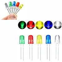 SYMFONIA 5mm LED Diodes, Round Head DIY Electronic Component, Low Voltage Diffused Diode for DIY PCB Circuit, Indicator Lights, Science Project Experiment (50 pieces, Multicolor)-thumb1