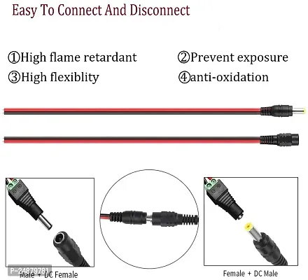 SYMFONIA 5 Pair 12V 5.5x2.1mm Male Female DC Power Socket Jack Connector Cable Plug Wire-thumb2