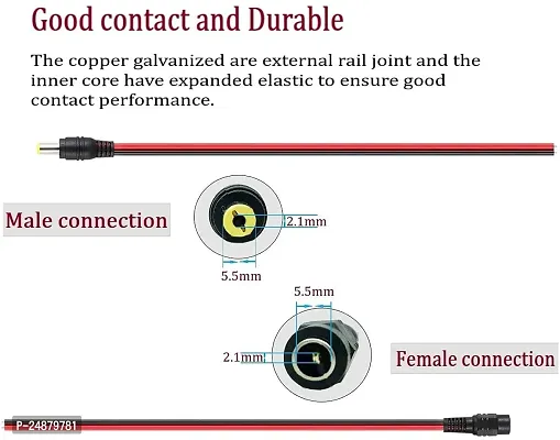 SYMFONIA 5 Pair 12V 5.5x2.1mm Male Female DC Power Socket Jack Connector Cable Plug Wire-thumb3
