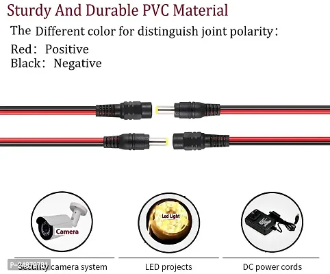 SYMFONIA 5 Pair 12V 5.5x2.1mm Male Female DC Power Socket Jack Connector Cable Plug Wire-thumb4