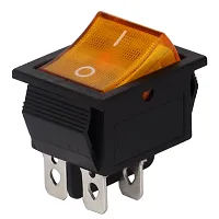 SYMFONIA Heavy-duty DPST 4 Pins ON/Off AC Rocker YELLOW Switch with Indicator Lights 16 A Two Way-thumb1