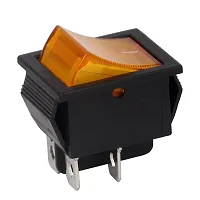 SYMFONIA Heavy-duty DPST 4 Pins ON/Off AC Rocker YELLOW Switch with Indicator Lights 16 A Two Way-thumb4