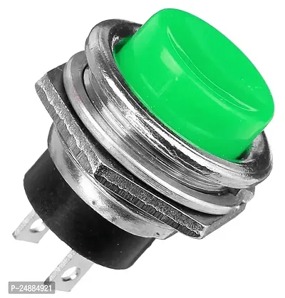 SYMFONIA 2Pin 3Amp Momentary Green Push Button Switch Panel Mount Push Button Horn Switch-thumb2