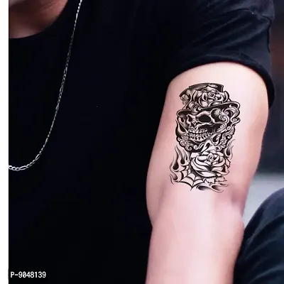 Temporary Tattoowala Skull Tattoo Waterproof Men and Women Temporary Body Tattoo-thumb0