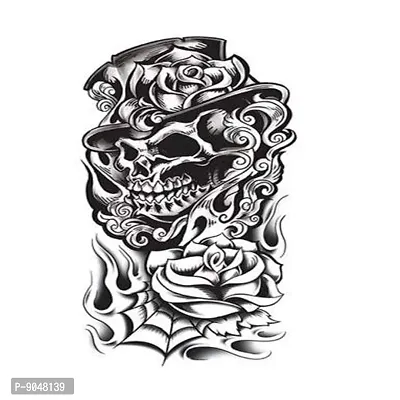 Temporary Tattoowala Skull Tattoo Waterproof Men and Women Temporary Body Tattoo-thumb2