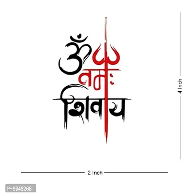 Temporary Tattoowala Om Namah Shivaya with Trishul Eye Tattoo Temporary Body Waterproof Boy and Girl Tattoo-thumb4