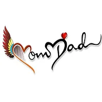 Temporary Tattoowala Heart Wing with Mom Dad Tattoo Temporary Body Waterproof Boy and Girl Tattoo-thumb1