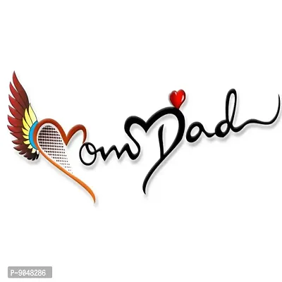 Temporary Tattoowala Heart Wing with Mom Dad Tattoo Temporary Body Waterproof Boy and Girl Tattoo-thumb2