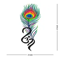 Temporary Tattoowala Peacock Feather with Om Tattoo Temporary Body Waterproof Boy and Girl Tattoo-thumb2