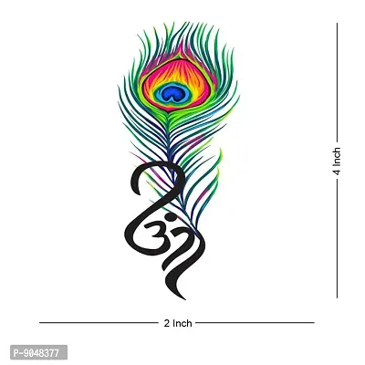 Temporary Tattoowala Peacock Feather with Om Tattoo Temporary Body Waterproof Boy and Girl Tattoo-thumb3