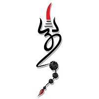 Temporary Tattoowala Trishul Om with Rudraksha Temporary Body Tattoo Waterproof Boy and Girl Tattoo-thumb1