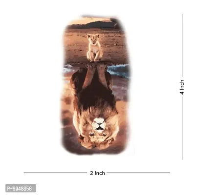 Lion Tattoo Mirror in Water Temporary Body Waterproof Boy and Girl Tattoo-thumb4