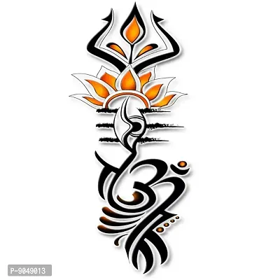 Temporary Tattoowala Trishul with Om Tattoo Temporary Body Waterproof Boy and Girl Tattoo-thumb2