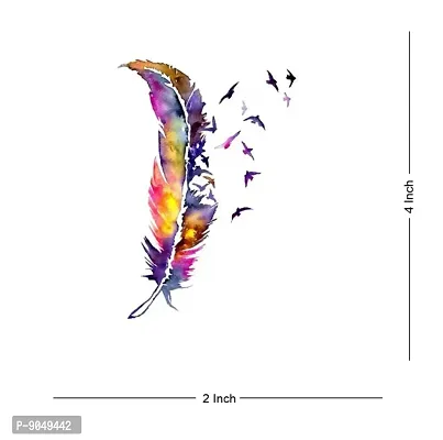 Watercolor Feather Men and Women Temporary Body Tattoo-thumb4