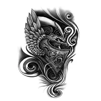 Dragon Helmet Tattoo Waterproof Male and Female Temporary Body Tattoo-thumb1