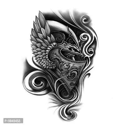 Dragon Helmet Tattoo Waterproof Male and Female Temporary Body Tattoo-thumb2