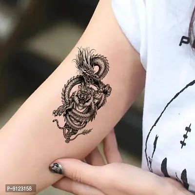 Snake With Tiger Tattoo Waterproof Male and Female Temporary Body Tattoo-thumb0