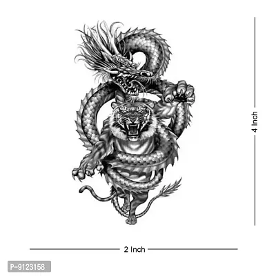 Snake With Tiger Tattoo Waterproof Male and Female Temporary Body Tattoo-thumb4