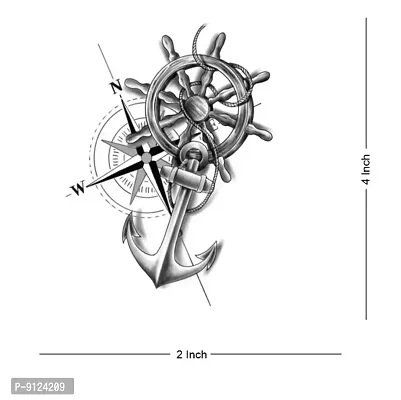 Wheel Anchor Tattoo Waterproof Boys and Girls Temporary Body Tattoo-thumb5