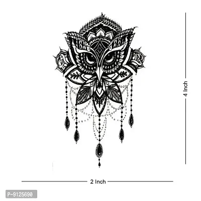 Lotus Owl Birds Tattoo Waterproof Male and Female Temporary Body Tattoo-thumb4