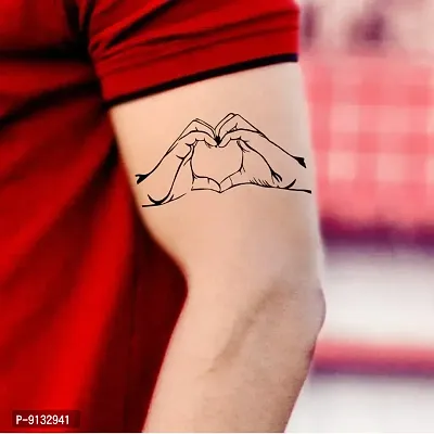 Temporary Tattoowala Hand Heart Love Waterproof for Men and Women Temporary Body Tattoo-thumb0